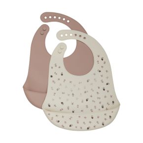 Celavi silicone bibs 2-pack, perfectly pale