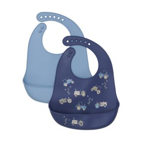 Celavi silicone bibs 2-pack, blue heaven