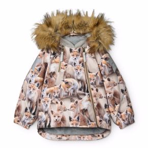 Molo Hopla Fur toppatakki, playing foxes