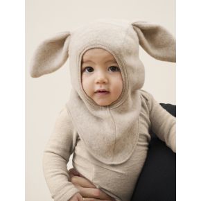 Huttelihut wool fleece balaclava, camel melange