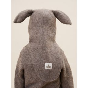 Huttelihut wool fleece balaclava, brown melange