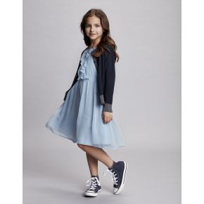 Creamie pleated dress, blue fog