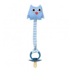 Ring blue owl pacifier holder