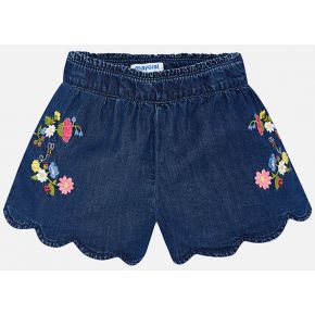 Mayoral embroidered denim shorts