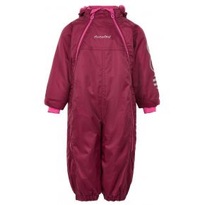 Minymo winter overall w 2 zippers, red plum