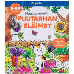 Oppi&ilo Maalaa vedellä puutarhan eläimet puuhakirja