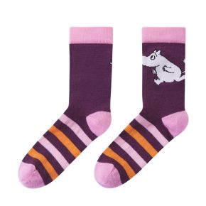Reima Moomin Randig villasekoitesukat, deep purple