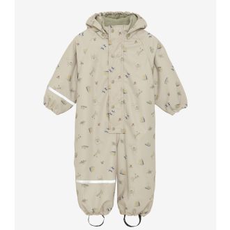 CeLaVi - Rainwear Suit - AOP, w. fleece, white pepper
