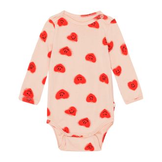 Molo Foss bodysuit, red hearts jersey