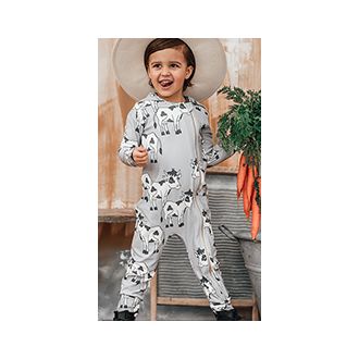 Cow grey overall