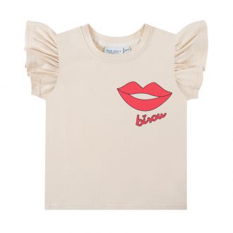 Kiss ecru frill t-shirt