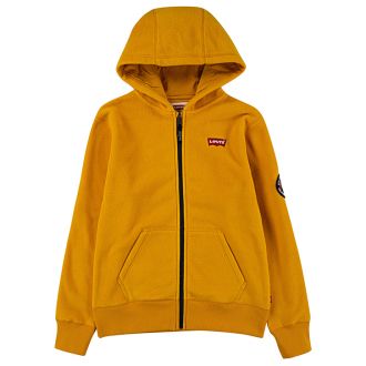 Levi´s logo patch full zip hoodie, golden yellow