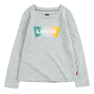 Levi´s rainbow batwing logo LS tee, harmaa