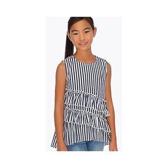 Mayoral blue and white striped top, navy