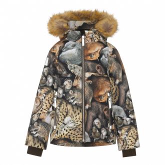 Molo Castor Fur padded winter jacket, sleeping cubs