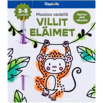 Oppi&ilo Maalaa vedellä, villit eläimet  puuhakirja