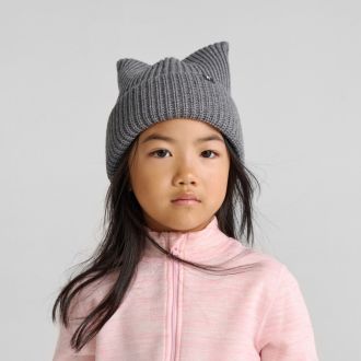 Reima Kuulee merinoullmössa, melange grey