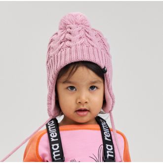 Reima Paljakka wool hat, grey pink