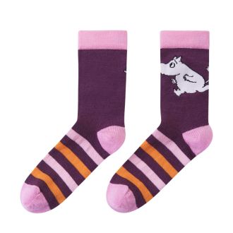 Reima Moomin Randig ull-sockor, deep purple