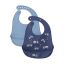 Celavi silicone bibs 2-pack, blue heaven